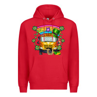 Red st. patricks day school bus Premium Hoodie - SublimationCraftShop