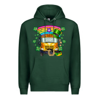 Sports Green st. patricks day school bus Premium Hoodie - SublimationCraftShop
