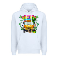 White st. patricks day school bus Premium Hoodie - SublimationCraftShop