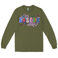 Army Green easter with leopard Long Sleeve Tee - FaDigitalArtStudio