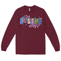 Burgundy easter with leopard Long Sleeve Tee - FaDigitalArtStudio