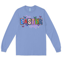 Colony Blue easter with leopard Long Sleeve Tee - FaDigitalArtStudio