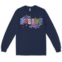 Navy easter with leopard Long Sleeve Tee - FaDigitalArtStudio