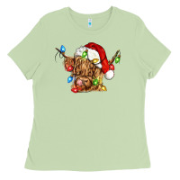 Matcha christmas heifer cow Ladies Tee - CowGirlArtShop