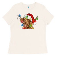 Bone christmas heifer cow Ladies Tee - CowGirlArtShop