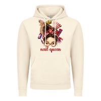 Vintage Artic nail queen messy bun with crown bbs Vintage Hoodie - BundleAndBundleShop