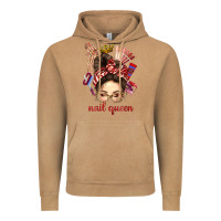 Vintage Camel nail queen messy bun with crown bbs Vintage Hoodie - BundleAndBundleShop