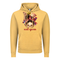 Vintage Mustard nail queen messy bun with crown bbs Vintage Hoodie - BundleAndBundleShop