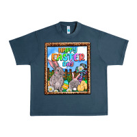Midnight Navy Happy Easter Day Urban Heavy Tee - OliviaCreatesArt