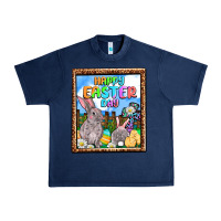 Navy Happy Easter Day Urban Heavy Tee - OliviaCreatesArt