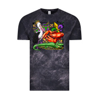 Cloud Black mardi gras pelican crawfish crocodile Vintage Tee - OliviaCreatesArt