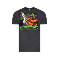 Vintage Black mardi gras pelican crawfish crocodile Vintage Tee - OliviaCreatesArt