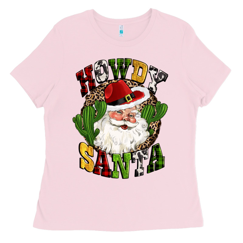 Howdy Santa Western Cactus Christmas Ladies Tee by CowGirlArtShop | Teevron