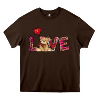 Chocolate Brown valentines day tedybear love Heavy Core Tee - RanaPortraitStore