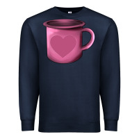 Navy Valentine's Day heart mug Premium Sweatshirt - AdoDesignShop