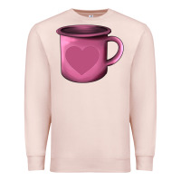 Pale Pink Valentine's Day heart mug Premium Sweatshirt - AdoDesignShop