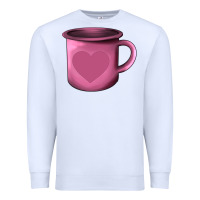 White Valentine's Day heart mug Premium Sweatshirt - AdoDesignShop