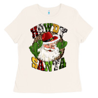 Bone howdy santa western cactus christmas Ladies Tee - CowGirlArtShop