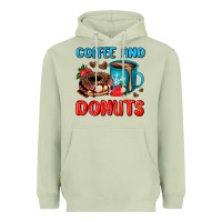 Matcha coffee and donuts Heavyweight Hoodie - AdoDesignShop