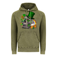 Vintage Olive St Patrick's Day boho skull Vintage Hoodie - FaDigitalArtStudio