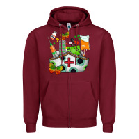 Burgundy nurse   juneteenth Zipper Hoodie - AdoDesignShop