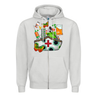 Dove Grey nurse   juneteenth Zipper Hoodie - AdoDesignShop