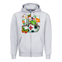 Heather Grey nurse   juneteenth Zipper Hoodie - AdoDesignShop