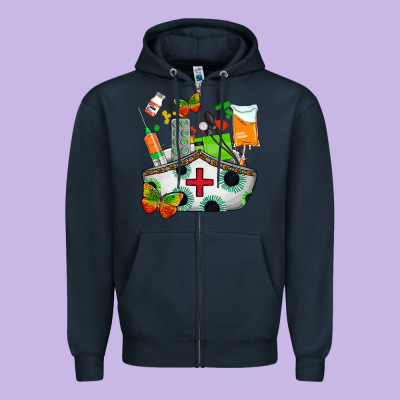 Nurse   Juneteenth Zipper Hoodie Designed By Adodesignshop