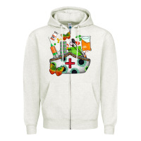Oatmeal Heather nurse   juneteenth Zipper Hoodie - AdoDesignShop