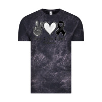 Cloud Black Peace Love Cure Melanoma Cancer Vintage Tee - Jasminsmagicworld