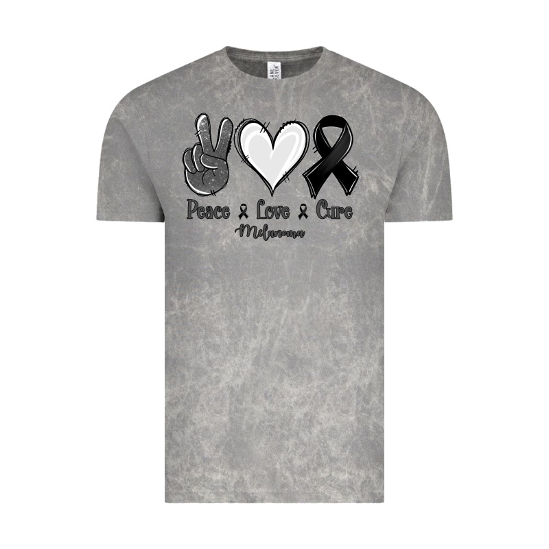 Peace Love Cure Melanoma Cancer Vintage Tee by Jasminsmagicworld | Teevron