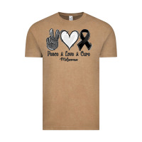 Vintage Coffee Peace Love Cure Melanoma Cancer Vintage Tee - Jasminsmagicworld