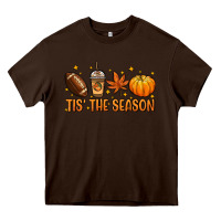 Chocolate Brown Tis' the season Heavy Core Tee - NancyCooperArtShop