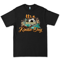 Black It's a Soccer Kinda Day Premium Tee - HowdyJamesFarm