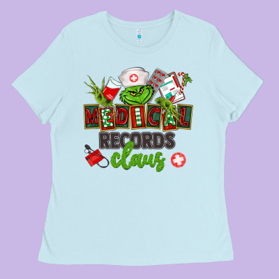 Medical Records Claus Ladies Tee Designed By Cowgirlartshop