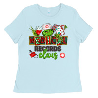 Baby Blue medical records claus Ladies Tee - CowGirlArtShop
