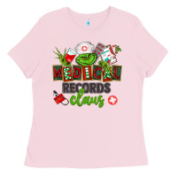 Bubblegum Pink medical records claus Ladies Tee - CowGirlArtShop