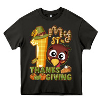 Asphalt My 1st Thanksgiving with turkey Heavy Core Tee - NancyCooperArtShop