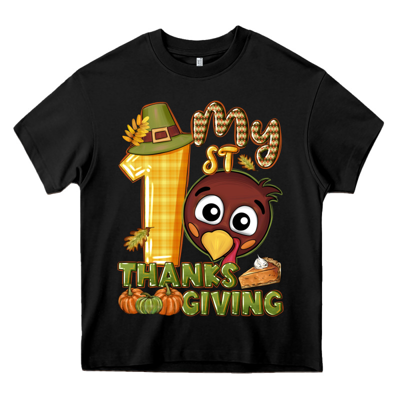 My 1st Thanksgiving With Turkey Heavy Core Tee by NancyCooperArtShop | Teevron