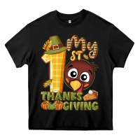 Black My 1st Thanksgiving with turkey Heavy Core Tee - NancyCooperArtShop
