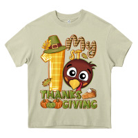 Mossy My 1st Thanksgiving with turkey Heavy Core Tee - NancyCooperArtShop