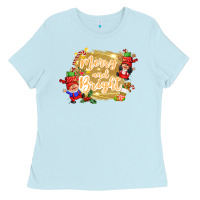 Baby Blue merry and bright gnome Ladies Tee - CowGirlArtShop