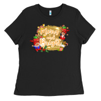 Merry And Bright Gnome Ladies Tee | Teevron
