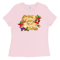 Bubblegum Pink merry and bright gnome Ladies Tee - CowGirlArtShop