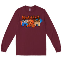 Burgundy basketball mom Long Sleeve Tee - FaDigitalArtStudio