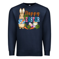 Navy easter bunny egg and carrots Premium Sweatshirt - AdoDesignShop