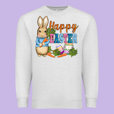 Easter Bunny Egg And Carrots Premium Sweatshirt Designed By Adodesignshop