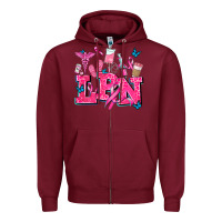 Burgundy lpn cancer  nurse with Zipper Hoodie - AdoDesignShop