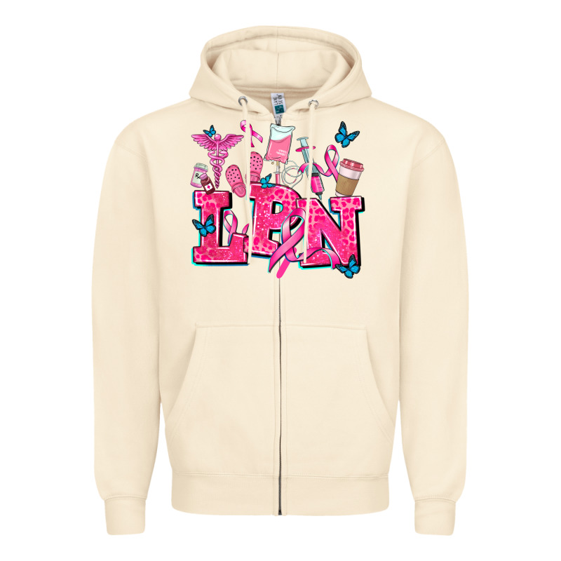 Lpn Cancer  Nurse With Zipper Hoodie by AdoDesignShop | Teevron
