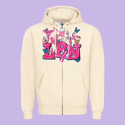 Lpn Cancer  Nurse With Zipper Hoodie Designed By Adodesignshop